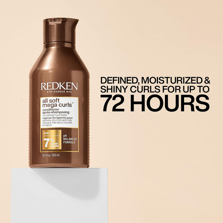 Redken All Soft Mega Curls Conditioner | for Extremely Dry Hair | for Curly & Coily Hair | Nourishes & Softens Severely Dry Hair | with Aloe Vera